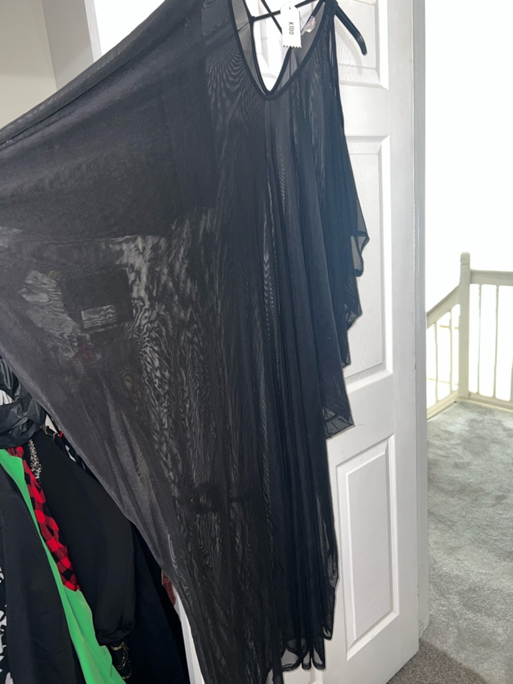 Sheer Black Draped Tunic Cover-Up